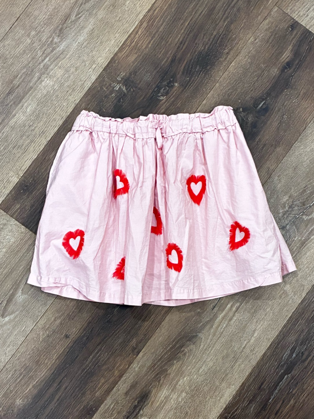 Mini Boden Pink Heart Skirt Lined Spring Summer 7/8 Girl